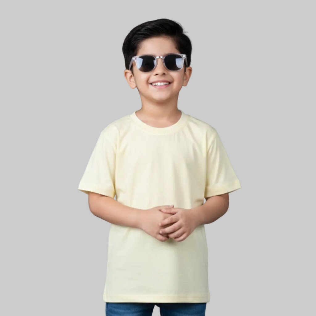 YELLOW PLAIN HALF SLEEVES T-SHIRT FOR SUMMERS