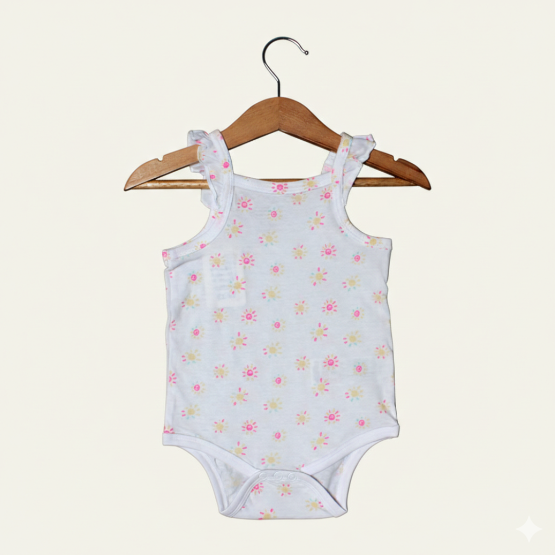 NEW WHITE FLOWERS PRINTED ROMPER FOR GIRLS Secondary image
