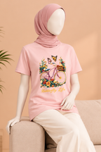 Pink Cycle Print T-Shirt For Women