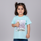 SEA GREEN POSITIVITY GROWS PRINTED T-SHIRT TOP FOR GIRLS