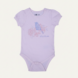 PINK BIRD PRINT HALF BODY HALF SLEEVES ROMPER
