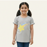HAZEL GREY RAINBOW STAR PRINTED T-SHIRT FOR GIRLS
