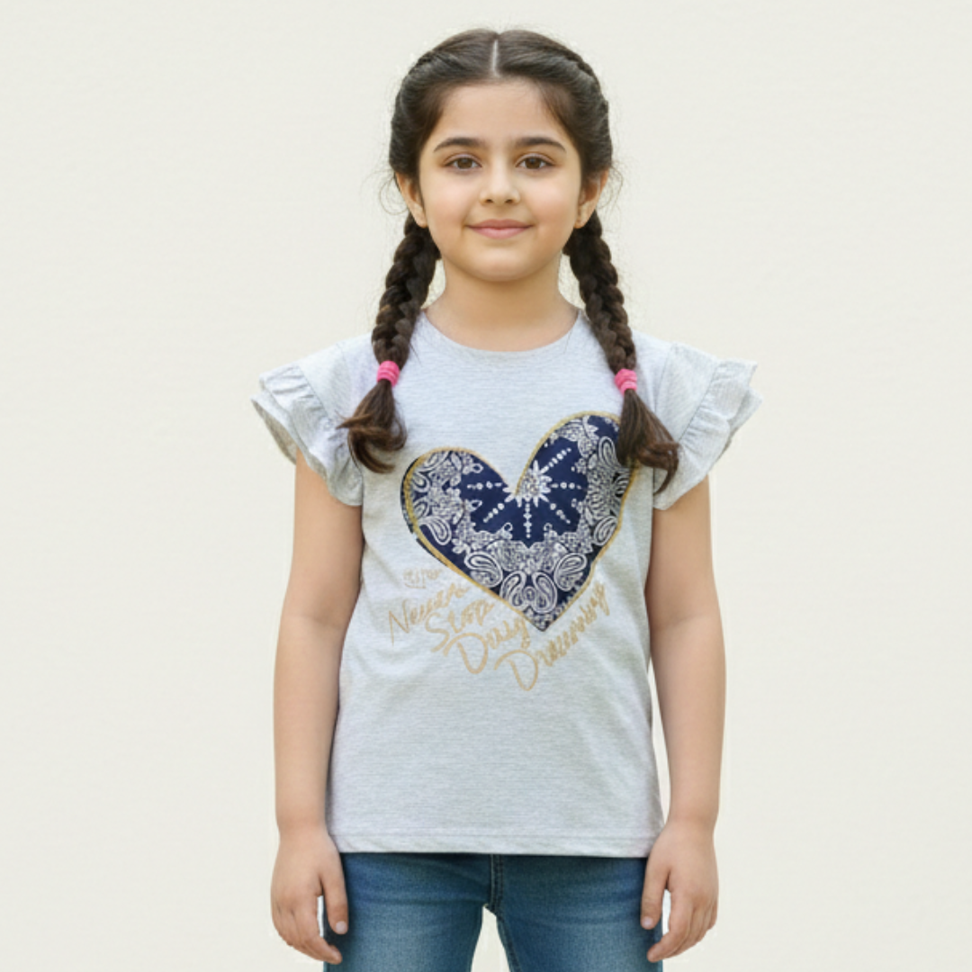 OFF WHITE NEVER STOP DAY DREAMING PRINTED T-SHIRT FOR GIRLS Main image