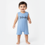 SKY BLUE PANDA PRINT HALF BODY SLEEVES LESS ROMPER