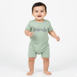LIGHT GREEN PANDA PRINT HALF BODY ROMPER
