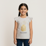 OFF WHITE PINEAPPLE PRINTED T-SHIRT FOR GIRLS