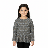 GREY WITH GOLDEN SPOTS PRINTED T-SHIRT AND TOP FOR GIRLS
