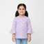 WHITE WITH PURPLE FLOWERS FRIL SLEEVES PRINTED FULL SLEEVES T-SHIRT FOR GIRLS
