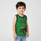 GREEN JOHN DEERE TRACTOR PRINTED SANDO FOR BOYS