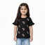 BLACK FLOWERS EMBROIDERED T-SHIRT TOP FOR GIRLS