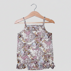 CREAM PEACOCK & FLOWERS PRINTED COTTON FABRIC ROMPER