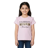 LIGHT PURPLE FASHION GIRLS BEAUTIFULL PRINTED T-SHIRT FOR GIRLS