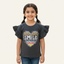 CHARCOAL GREY HEART SMILE PRINTED T-SHIRT FOR GIRLS