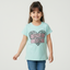 TURQUOISE HEART STYLE ICON PRINTED T-SHIRT FOR GIRLS