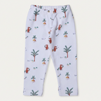 WHITE THERMAL FABRIC TREE PRINTED PAJAMA TROUSER