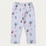 WHITE THERMAL FABRIC TREE PRINTED PAJAMA TROUSER