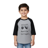 LIGHT GREY I'M SO CUTE PRINTED FULL SLEEVE T-SHIRT