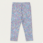 OFF WHITE YELLOW & PINK FLOWERS PRINTED RIBBED FABRIC BACK POCKET PAJAMA