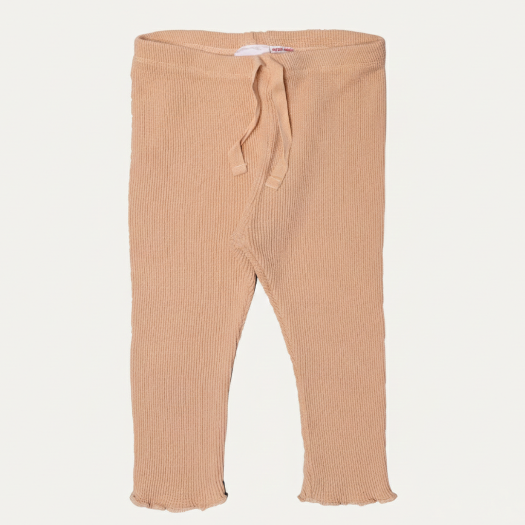FAWN WITH KNOT BOTTOM FRIL THERMAL FABRIC PLAIN PAJAMA TROUSER Main image