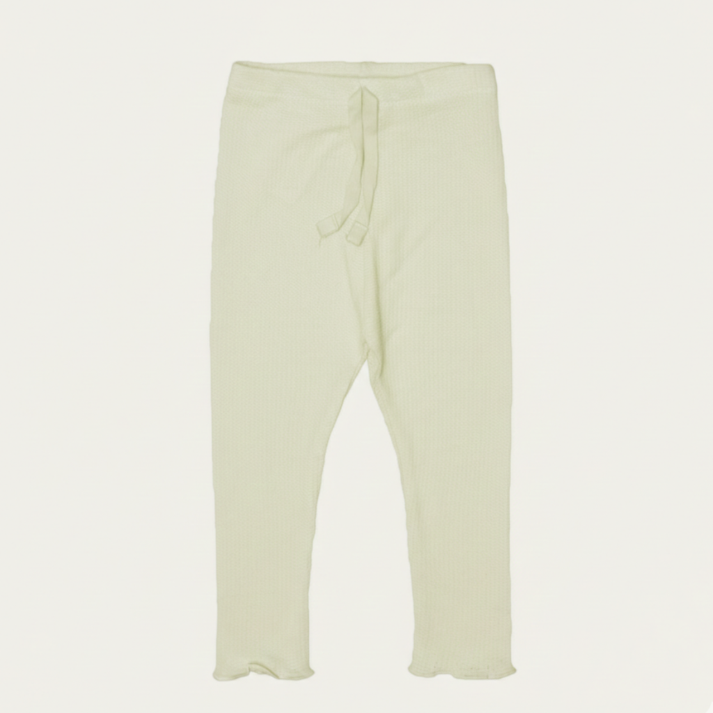 YELLOW WITH KNOT THERMAL FABRIC BOTTOM FRIL PLAIN PAJAMA TROUSER