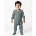 GREEN PANDA RIBBED FABRIC POWER STRETCH FULL BODY FULL SLEEVES ROMPER