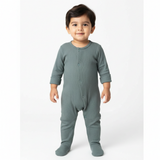 GREEN PANDA RIBBED FABRIC POWER STRETCH FULL BODY FULL SLEEVES ROMPER