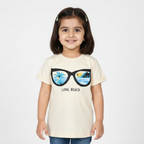 CREAM GLASSES LONG BEACH PRINTED T-SHIRT FOR GIRLS