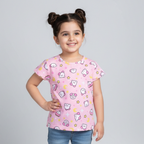 PINK U.F.O PRINTED T-SHIRT TOP FOR GIRLS