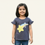 DULL BLUE RAINBOW STAR PRINTED T-SHIRT FOR GIRLS