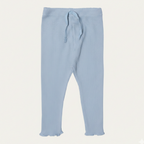 TURQOUISE BLUE WITH KNOT THERMAL FABRIC BOTTOM FRIL PLAIN PAJAMA TROUSER