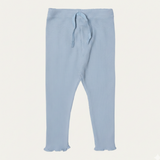 TURQOUISE BLUE WITH KNOT THERMAL FABRIC BOTTOM FRIL PLAIN PAJAMA TROUSER