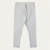 CREAM WITH KNOT THERMAL FABRIC BOTTOM FRIL PLAIN PAJAMA TROUSER