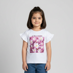 WHITE "WE LOVE DAISIES" T-SHIRT TOP FOR GIRLS