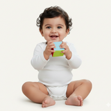 PLAIN WHITE COTTON JERSY FABRIC HALF BODY FULL SLEEVES ROMPER