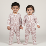 WHITE WITH RED FLOWERS FULL BODY FULL SLEEVES ROMPERS