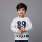 ASH GREY "89 HELICOPTER" PRINTED TERRY FABRIC SWEATSHIRT