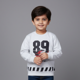 ASH GREY "89 HELICOPTER" PRINTED TERRY FABRIC SWEATSHIRT