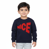 BLACK "NICE" PRINT TERRY FABRIC SWEATSHIRT