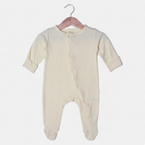 YELLOW PLAIN RIBBED FABRIC POWER STRETCH FULL BODY FULL SLEEVES ROMPER
