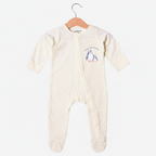 YELLOW "PENGUIN I LOVE YOU MOMMY" PRINT FULL BODY FULL SLEEVES ROMPERS