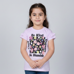 PURPLE BE KIND BE HUMBLE PRINTED T-SHIRT TOP FOR GIRLS