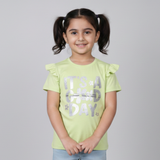 YELLOW IT'S A GOOD DAY PRINTED T-SHIRT TOP FOR GIRLS