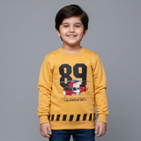 MUSTARD "89 HELICOPTER" PRINTED TERRY FABRIC SWEATSHIRT