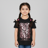 BOTTLE GREEN ENERGY GIVER PLANTS PRINTED T-SHIRT TOP FOR GIRLS