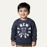 GREY "BEAR NEW YORK CITY" PRINT TERRY FABRIC SWEATSHIRT