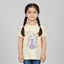 YELLOW FLOWERS VASE PRINTED T-SHIRT TOP FOR GIRLS