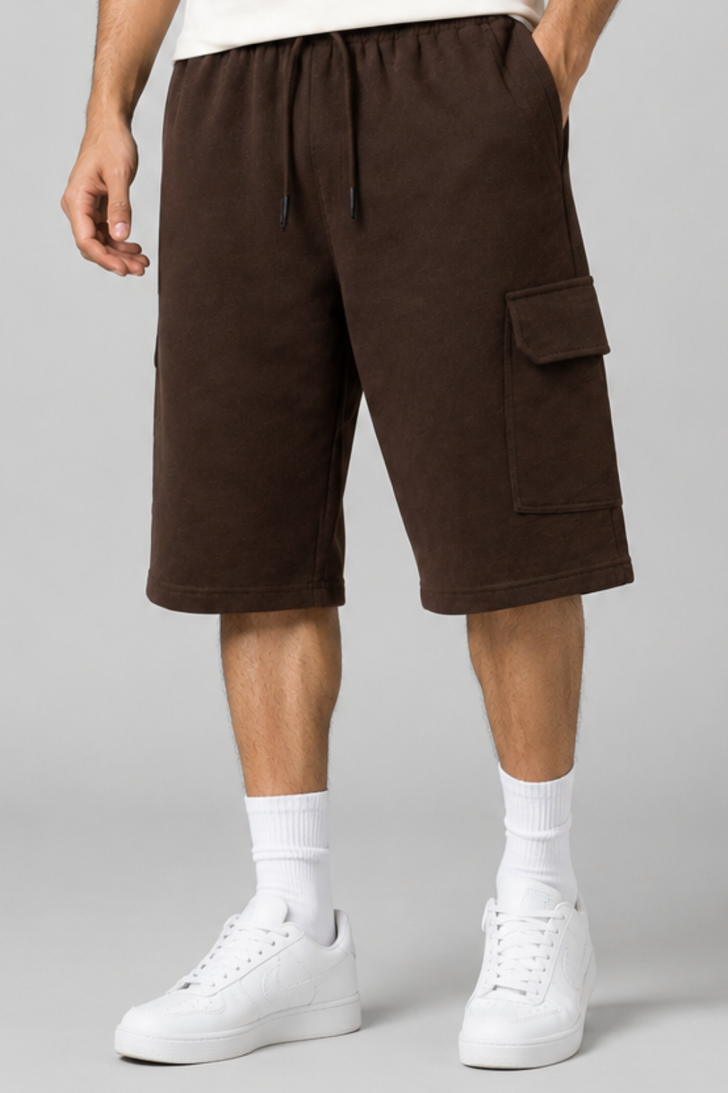 dark brown Cargo Pocket Shorts For Mens
