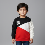 BLACK CREAM & RED "GLOW IN THE DARK" PRINTED TERRY FABRIC SWEATSHIRT