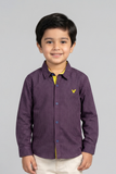Dark Purple Design Print Full Sleeves Casual Shirt