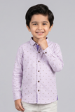 Light Purple Print Full Sleeves Casual Shirt